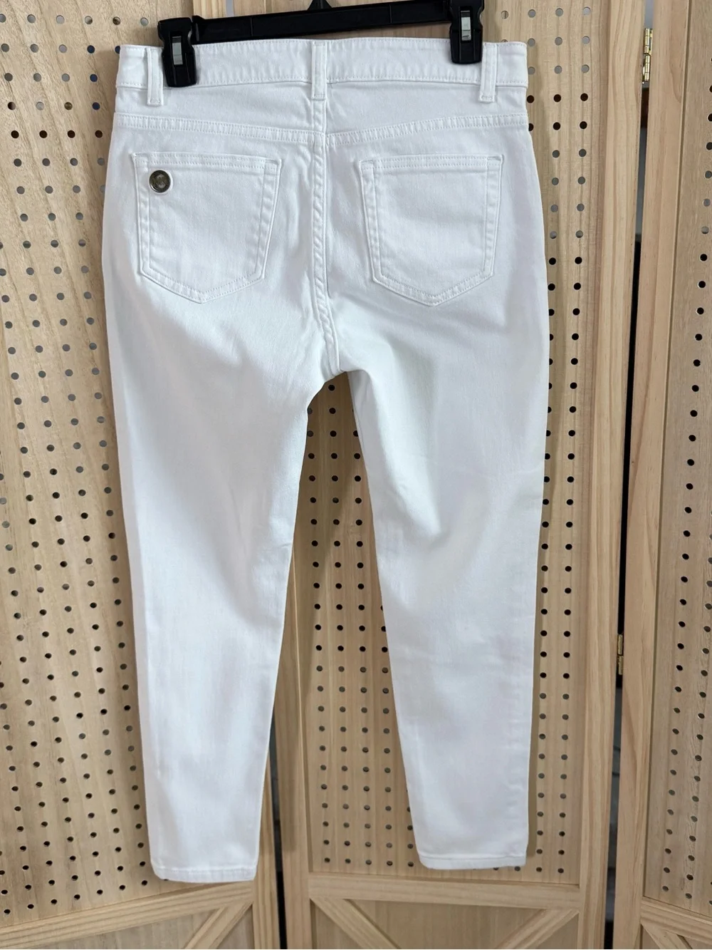 Michael Kors White Cotton Jeans with Branded Waistband